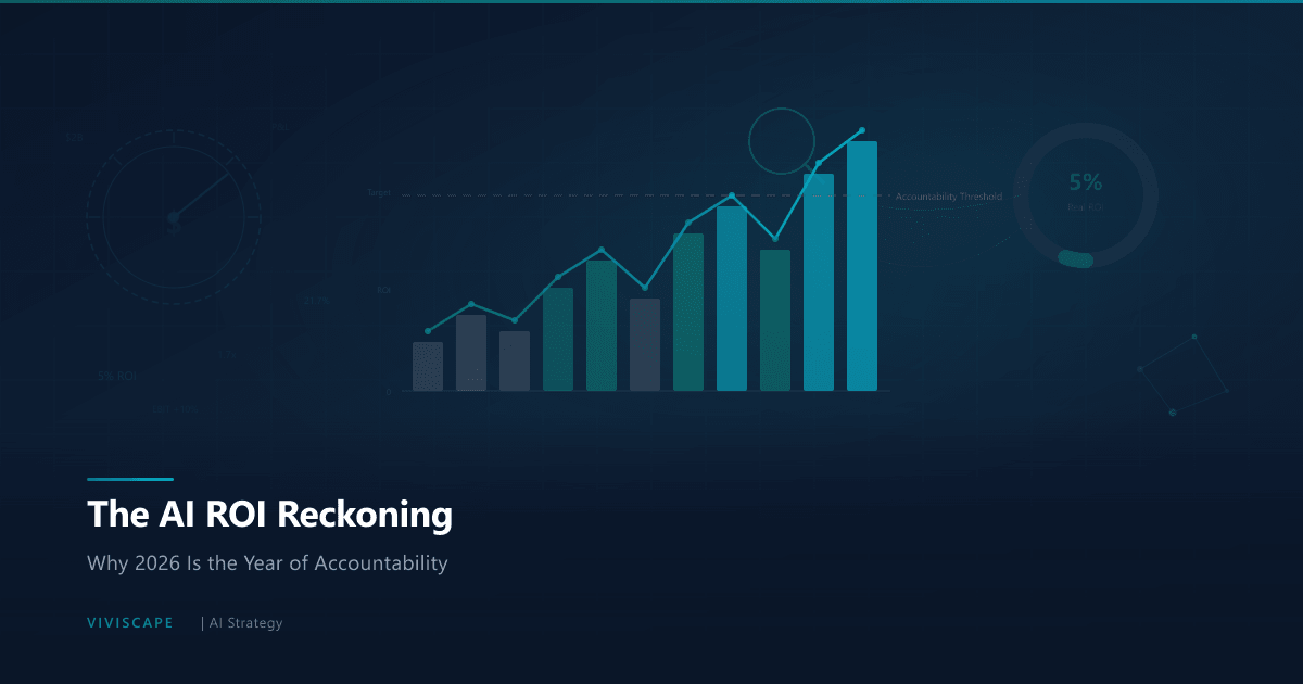 Financial accountability meets AI investment, representing the 2026 reckoning for enterprise AI ROI