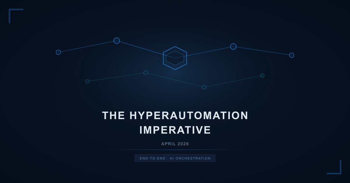 Enterprise hyperautomation connecting end-to-end business processes with AI, RPA, and intelligent orchestration
